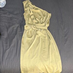 Green Asymmetrical Ruched One-Shoulder Cocktail Dress